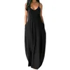 Summer Women Plus Dresse Dresse Domes Sexy's Sexy Vneck Sleeveless Cinting Drenderes Ladies Solid Color Long Dress S5XL 220601