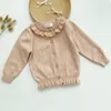 Jackets Baby Girls Embroider Cardigan Coats Fashion Children Outwear Coat Long Sleeve Kids Knit 1-7YrsJackets