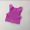 Sexy Vrouwen Yoga Outfit Gym Sport Vest Fitness Running Korte Vesten Effen Kleur Gebreide Panty Yoga Top