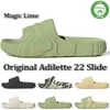 Kutu Designer 2022 Orijinal Adilette 22 Erkek Kadın Terlik Slaytları Siyah Karbon Çöl Kum Alüminyum Sihirli Kireç Sandalet Terlik Slide Sandal Scuffs 36-45