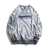 남성용 후드 땀 셔츠 가을 대형 넥타이 염료 인쇄 O-Neck 남자 패션 Harajuku Street 풀오버 의류 남성 플러스 크기 5xlmen 's