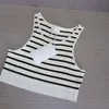 Womens knits Sleeveless Vest Celine Letter T Shirts Woman stripe Summer Beach Tanks Tees Black white embroidered logo Short Shirt Lady sexy Vests knitted Tops