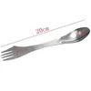 Ao ar livre 3 In1 Aço inoxidável SPORK MULTI FUNÇÃO FACAÇÃO FOLHO DE VIAGEM CAMPING CAMPING PICNIC BBQ ALMAGEM DO ANESILHO COMBO Y220530