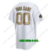 커스텀 2022 올스타 게임 골드 야구 유니폼 13 Dansby Acuna Jr. Clayton Kershaw Mookie Betts Manny Machado Joe Musgrove Nolan Arenado Albert Pujols Jerseys White