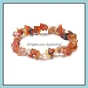 Beaded Strands Bracelets Jewelry Natural Stone Healing Crystal Beads Bracelet Strand Sodalite Chip Gemstone Stretch Chakra Dhga2