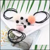 Bandes de caoutchouc de cheveux Vente Style coréen Filles Mignon Bandeau Doux Fausse Fourrure Porte-queue De Cheval Accessoires De Corde Élastique Hairball Bijoux Drop Dhlyc