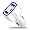 Chargeur de voiture 35W PD Type C Ports USB 7A Chargeur de voiture à charge rapide Adaptateur automatique double USB pour tous les chargeurs de téléphone portable avec boîte de vente au détail