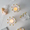 Ljusstakar nordiska romantiska levande ljus västerländska matrekvisita hem inomhus vardagsrum skrivbord kreativt kron glas ljusstake prydnadcandl