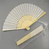Fans & Parasols 80 pcs/lot Personalized Print Engrave Wedding Favor Silk Fan Customized Name Cloth Hand Fan Gift