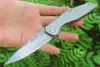 Высококачественное качество R8125 Flipper складное нож VG10 Damascus Steel Blade CNC TC4 Titanium сплав