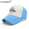 CLIMATE Florida Trucker Cap Hat Miami Seaside Beach Mesh Vacation Sandbeach Sea Wave Surfing for Men Women Youth 220513