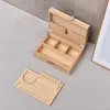 Latest Smoking Natural Bamboo Wood Portable Multi-function Herb Tobacco Grinder Preroll Cigarette Holder Tray Stash Case Storage Box With Password Lock DHL Free