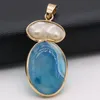 Pendant Necklaces Natural Stone Mother Of Pearl Shell Agates Charms For Jewelry Making DIY Necklace Accessories Gift Size 20x45mmP291k