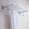 Badrumshyllor Antik mässing Double Layer Handduk Rail Wall Mount Athroom Shelf Polished Chrometowel Bar Rack Bbathroom Products RS6Bathroom