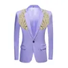 Men's Suits & Blazers Mens Pink Sequin Wing Dress Blazer 2022 Brand Single Button Suit Jacket Men Party Wedding Stage Groom Tuxedo Roupa Mas