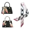 Tasche Schal Für Frauen Luxus Marke Seide Foulard Vintage Geflochtenen Druck Patchwork Kopf Griff Dünne Schals Damen