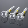 Tubos de queimador de óleo de vidro transparente Tubos fumantes de tubo de pirex grossa Tobacco Tools Bubbler Portátil Pipes Bongs Acessórios com Smile Logo