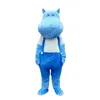 Costume della mascotte dell'ippopotamo blu di Halloween Personaggio a tema anime dei cartoni animati Formato per adulti Tuta da pubblicità esterna natalizia