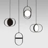Lâmpadas pendentes de personalidade criativa pós -moderna simples lustre de ferro forjado de estilo nórdico sala de estar de restaurante de restaurante de cama de cama lam