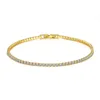 Charm Armband Högkvalitativa kvinnor Tennisarmband Luxury Rose Gold Plated Round Clear CZ Bangles för Elegant Party JewelryCharm Lars22