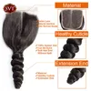 SVT Brazilian Hair Weave Bundles With Lace Closure Loose Wave Non-Remy Human 3 220609