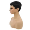 Parrucche per capelli umani Remy peruviani con taglio corto Pixie Cut capelli lisci per le donne Moda parrucca piena fatta a macchina senza parrucca in pizzo Nero Viola7418945