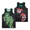 Movie Basketball Cheech och Chong Jersey Broccoli City 1980 för Sport Fans Team Green Black All Stitched Hip Hop College University Breattable Hiphop God kvalitet