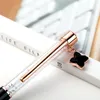 Bollpoint pennor 10st Metal Crystal Pen with Pendant Kawaii Fashion Girl Star Four-Leaf Clover Roller Home Office School Stationeryballpoint