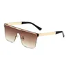 Luxe Vierkante Zonnebril Voor Mannen Vrouwen Mode Frameloze Mannelijke Zonnebril Ontwerp Een Stuk Lens Eyewear Uv400