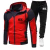 Mode Sportkläder Dragkedja Luvtröja Casual Sport Män MMA Hooded 2 piece Sweatshirt Sweatpants 220615