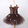 Hirsch-Tutu-Kleid für Babys, Halloween-Kostüme, Kinder-Mädchen-Rentier-Kleider mit Blumen-Stirnband, Kleinkind-Tier-Outfits, Kleidung 29044787