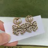 18k Gold Plated 925 Silver Luxury Brand Designers Letters Stud Flower Geometric Famous Women Round Crystal Rhinestone Pearl Earring Wed 250C