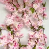 Decorative Flowers & Wreaths Artificial Cherry Vine Romantic Flower Wall Hanging Wedding Arch Home Garden Party Silk VineDecorative