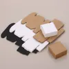 4x4x2cm Mini Black Kraft Paper Carton Paperboard Box Jewelry Earring Rings Display Package Kartonger Partihandel 50st/Lot Dh8464