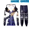 Erkek Trailsits Cosplay Costume Genshin Etkisi Erkek Trailsuit Sweatshirt ve Sweatpants 2pcs/Set Kadınlar Hoodie Pantolon koşu koşu koşu setmen's