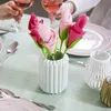 16 Pcs Origami Flower Napkin Holder Rose Flower Creative Plastic Holder Household Gathering Paper Decoration Table Arrangements 220408