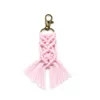 키체인 Small Macrame Fringe Keychain - Boho Bridal Wedding Shower Decor // Gifts Under 5 Tassel Key Chain/Keyring Woven WX4T-R