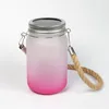 14oz Sublimation Gradiënt Mason Jar met Handvat Glas Tuimelaars Thermische Transfer Waterfles LED Koffie Bekers GWA13003