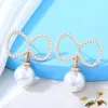 Dangle & Chandelier Missvikki Boho Charm Ins Style Summer Bowknot Pearl Earrings For Women Bridal Wedding Party Be Original Lady Girl Gift J