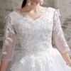 Autres robes de mariée robe 2022 sexy col en V demi-manche simple applique à lacets plus taille sur mesure princesse robe de balAutre