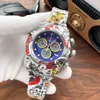 Large cadran à la mode de haute qualité Men039s Watcher Color Series Hip Hop Domo Chronograph Quartz Movement Watch Designer 7681948