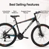 US Warehouse Elecony 26 inch Aluminum Mountain Bike, Shimano 21 Speed Mountain Bicycle Dual Disc Brakes for Woman Men Adult Mens Womens T0420