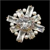 Hair Accessories Gorgeous Vintage Mini Pearl Accent Clear Crystal Sun Shaped Brooch Cross Style Pin Costume Jewelry amjEu