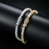 Pulseiras de corrente de diamantes de tênis de hip hop para homens Moda de luxo de zircões de cobre de luxo 7 polegadas 8 polegadas Correntes de prata douradas jewe3053