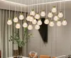 Lampadario di cristallo moderno lungo LED scala a chiocciola Lampade illuminazione lampade per interni appartamento villa soggiorno sala hotel hall