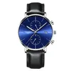 Armbandsur Relogio Masculino Guanqin Clock Men mode Creative Chronograph Luminous Analog Retro Leather Strap Quartz Watch