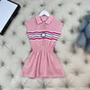 22SS Baby Clothes Girls Cotton Dress Simple Sleeveless kjolar Tryckta barnflickor Tanks Klänningar Storlek 60-90 G..CCI LOGO Märke Summer Casual Child Clothing