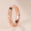 18k Rose Gold Matte Brilliance Heart Band Ring 925 Silver Women Girls Wedding Rings med originalbox för Pandora Ring