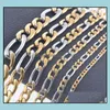 Chains Necklaces Pendants Jewelry 6Mm Gold Bracelet For Men Titanium Steel Link Chain Bracelets 22Cm Fashion Wholesale - 0780Wh Drop Deliv