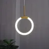 Lâmpadas pendentes Lâmpada LED dourada moderna para a sala de estar Bedroom Bedido Nórdico Minimalista Lustra Longa Longa Pendurada Luz Decoração Pedido